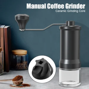 **Effortless Coffee Perfection: Experience the Rich Aroma with a Hand-Powered Ceramic Bean Grinder**