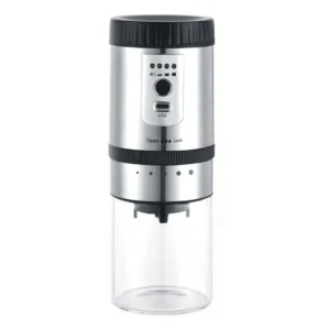 “Grind Perfect Versatility: The USB Rechargeable Stainless Steel Coffee Grinder for All Your Grinding Needs”