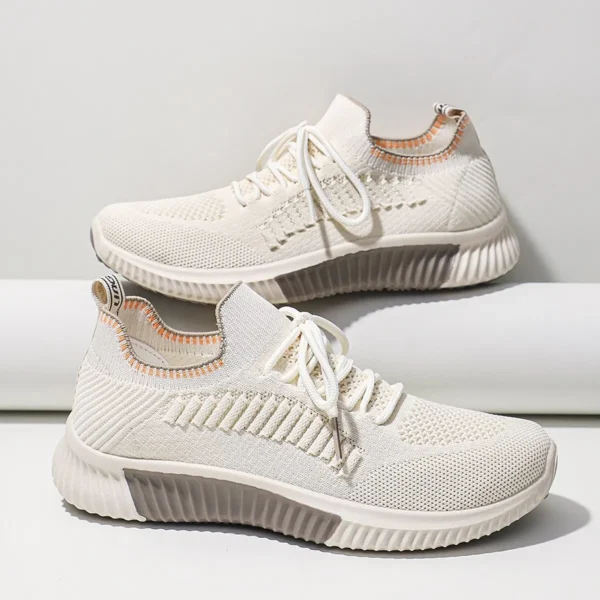 Comfy and Stylish: Review of Women's Lace-Up Running Shoes in Beige Fabric